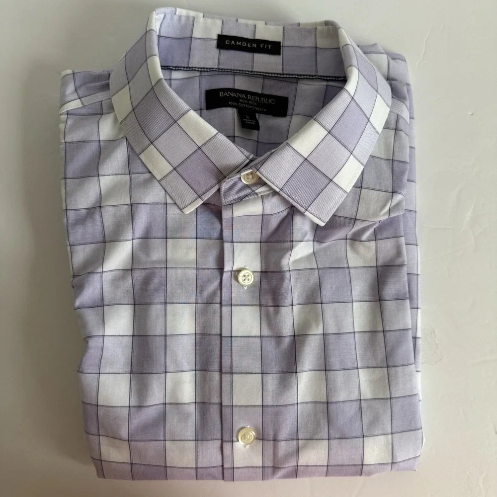 Banana Republic Lot Of 4‎ Camden Fit Long Sleeve Button Down Shirt LARGE Career